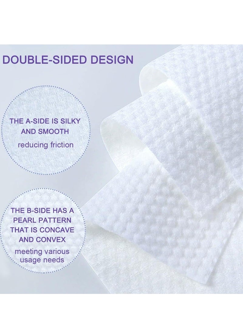 Face Clean Towels, 100 Count Disposable Biodegradable Soft Dry Wipes for Sensitive Skin, Lint Free Facial Tissue for Cleansing, Skincare and Makeup Remover, Dry Wipes - Image 1