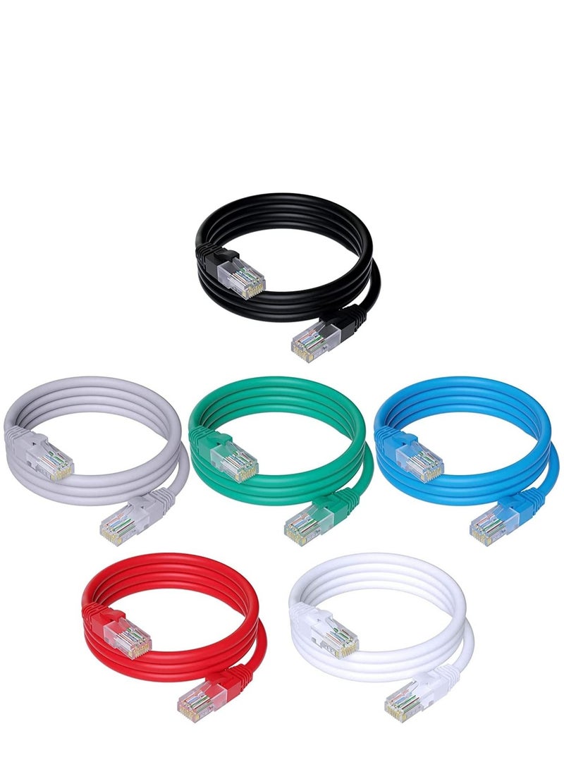 Cat6 Ethernet Cable Snaggles Cat 6 RJ45 Patch 6Pcs (1M)