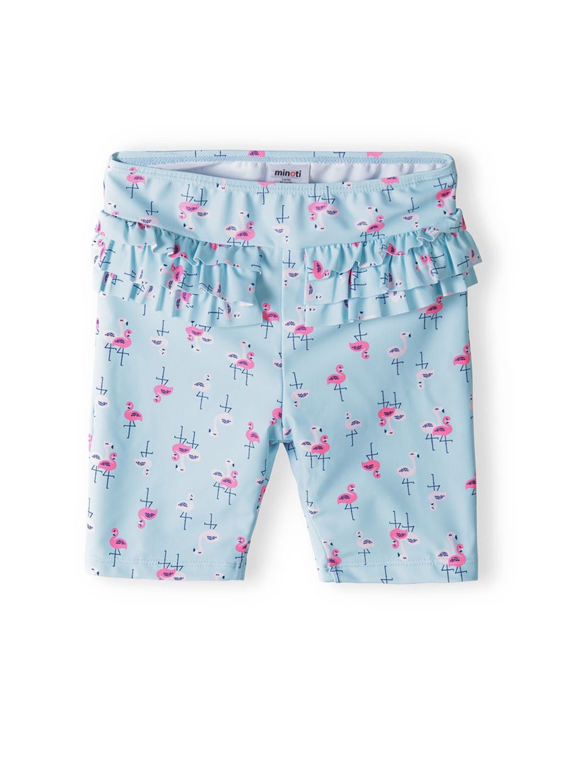 MINOTI Kids Girls' Two-Piece Swim Set – Long Sleeve Top & Ruffle Shorts  - Image 4