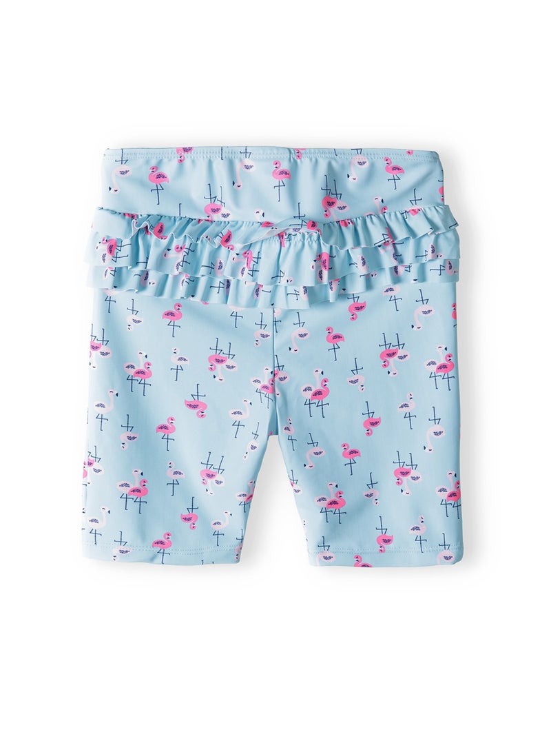 MINOTI Kids Girls' Two-Piece Swim Set – Long Sleeve Top & Ruffle Shorts  - Image 5