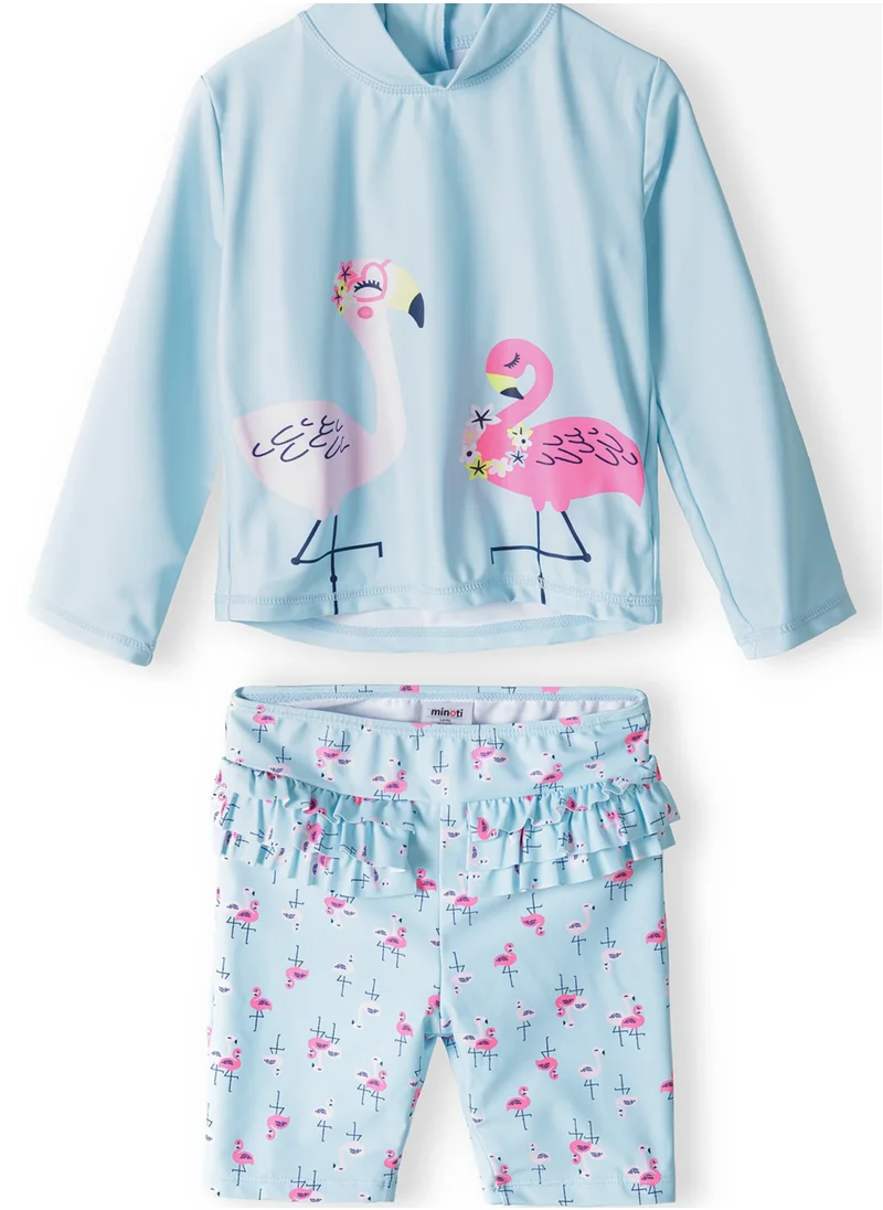 MINOTI Kids Girls Long Sleeve Rash Top And Short Set