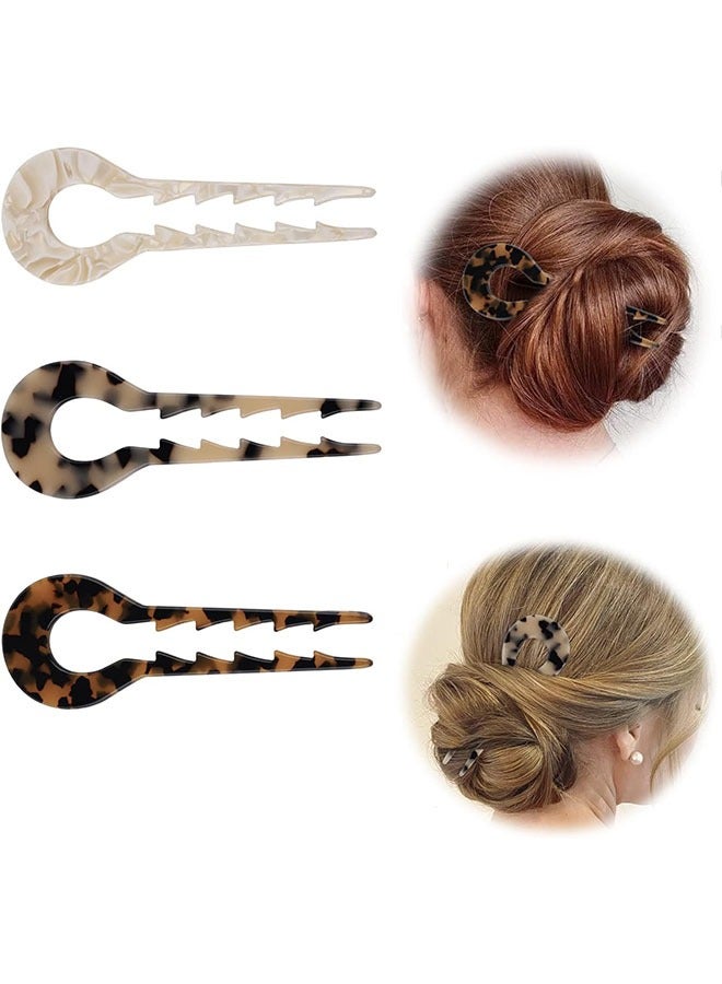 Bukela Acetate Sheet Hairpin, U-Shaped Non-Slip Hairpin, Fashion Hair Accessories, Vintage Hair Accessories (3 Pcs)  - Image 1