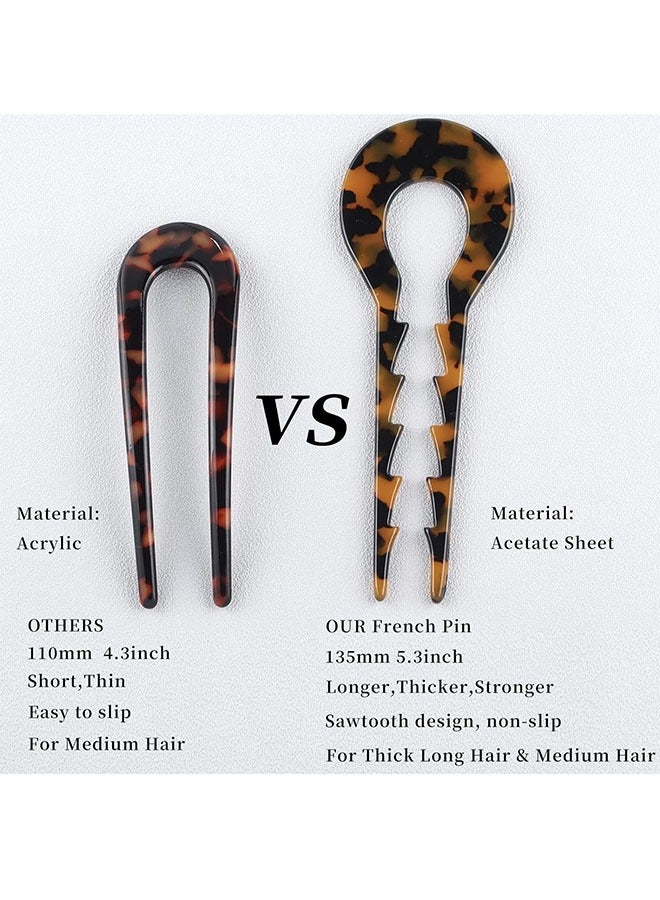 Bukela Acetate Sheet Hairpin, U-Shaped Non-Slip Hairpin, Fashion Hair Accessories, Vintage Hair Accessories (3 Pcs)  - Image 5