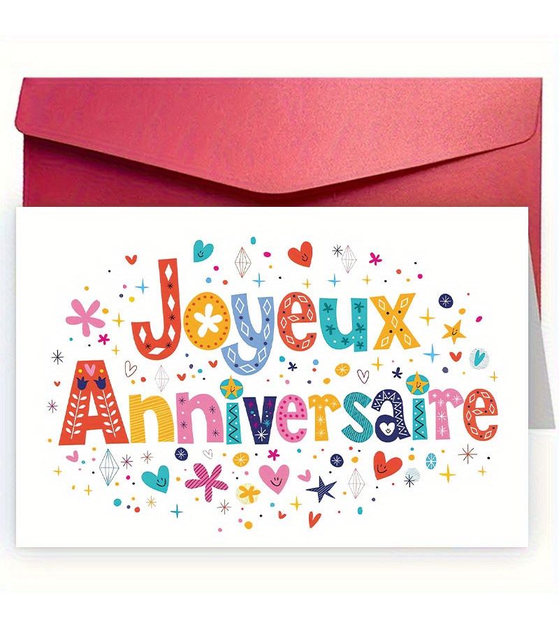Funny French Birthday Card with Envelope 4.72x7.09 Inches 1pc - Image 1