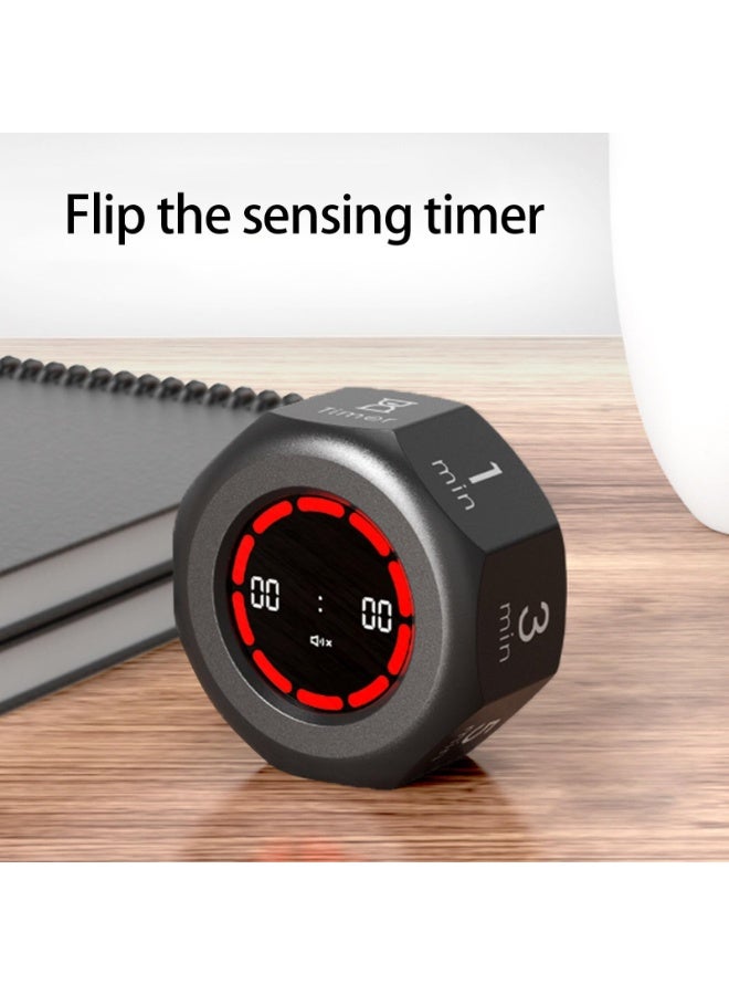KOWVOWZ Productivity Kitchen Timer, Pomodoro Flip Gravity Sensor Cube Timer with Mute & Alarm and 1/3/5/15/30/60/90-Min Countdown Modes, Visual Focus Desk Timer for Home, School, Office, Kitchen - Image 2