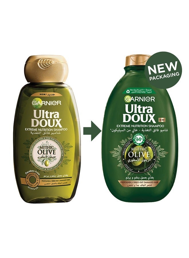 garnier Ultra Doux Mythic Olive Extreme Nutrition Shampoo- 2x 400ml - Image 2