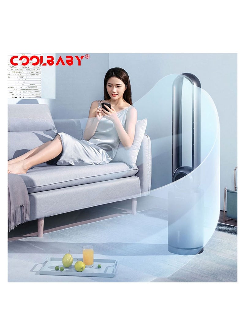 Cool Baby Bladeless Fan Household Air Conditioning Fan Floor Water Cooled Fan Tower Fan - Black  - Image 5