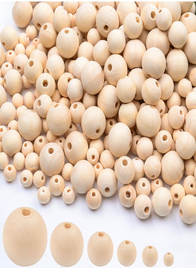 Modpion Wooden Beads for Craft 6 Size Loose Wooden Bead Set Round Unfinished Wood Beads for DIY Craft, Decor(6mm,8mm,10mm,12mm,14mm,16mm) - Image 1