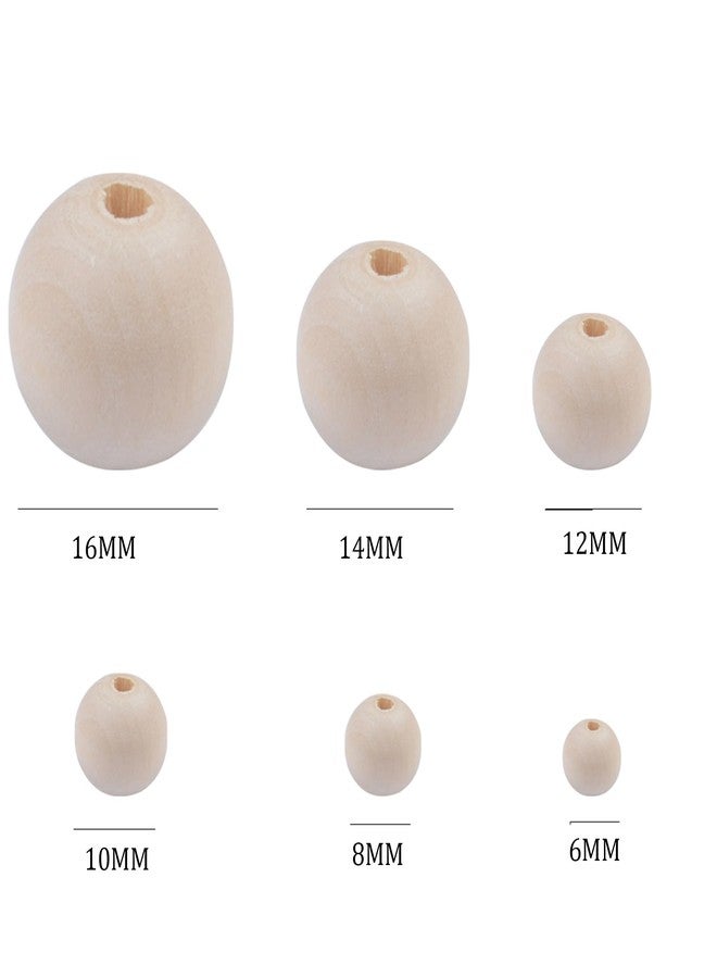 Modpion Wooden Beads for Craft 6 Size Loose Wooden Bead Set Round Unfinished Wood Beads for DIY Craft, Decor(6mm,8mm,10mm,12mm,14mm,16mm) - Image 2