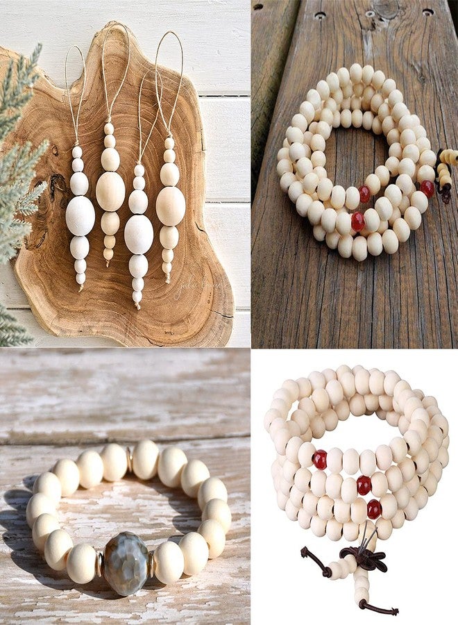 Modpion Wooden Beads for Craft 6 Size Loose Wooden Bead Set Round Unfinished Wood Beads for DIY Craft, Decor(6mm,8mm,10mm,12mm,14mm,16mm) - Image 3