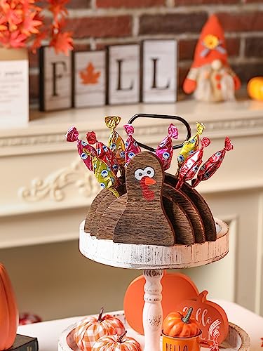 WODOHOLO Thanksgiving Decor, Wooden Turkey Lollipop Holder, Cake Pop Stand, Candy Table Display, Fall Decor for Home, Fireplace Shelf Decoration for Home - Image 5