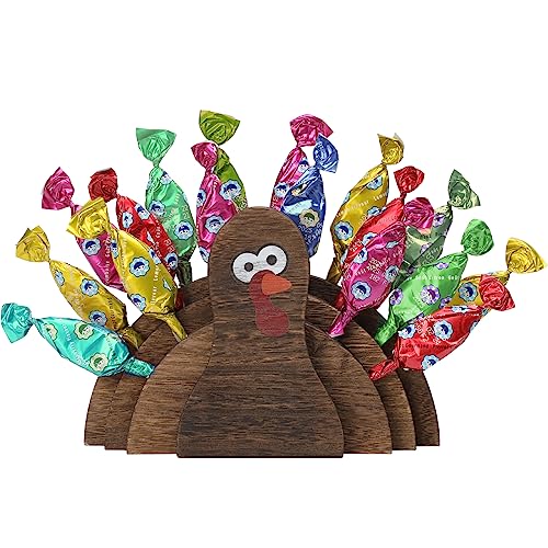WODOHOLO Thanksgiving Decor, Wooden Turkey Lollipop Holder, Cake Pop Stand, Candy Table Display, Fall Decor for Home, Fireplace Shelf Decoration for Home - Image 1