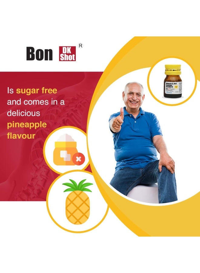 BON Dk Shot Sugarfree Vitamin D3 Oral Solution(8 Shots Of 5Ml Each) Sugar Free Shot With Pineapple Flavour,Liquid Syrup, 1 Count - Image 5