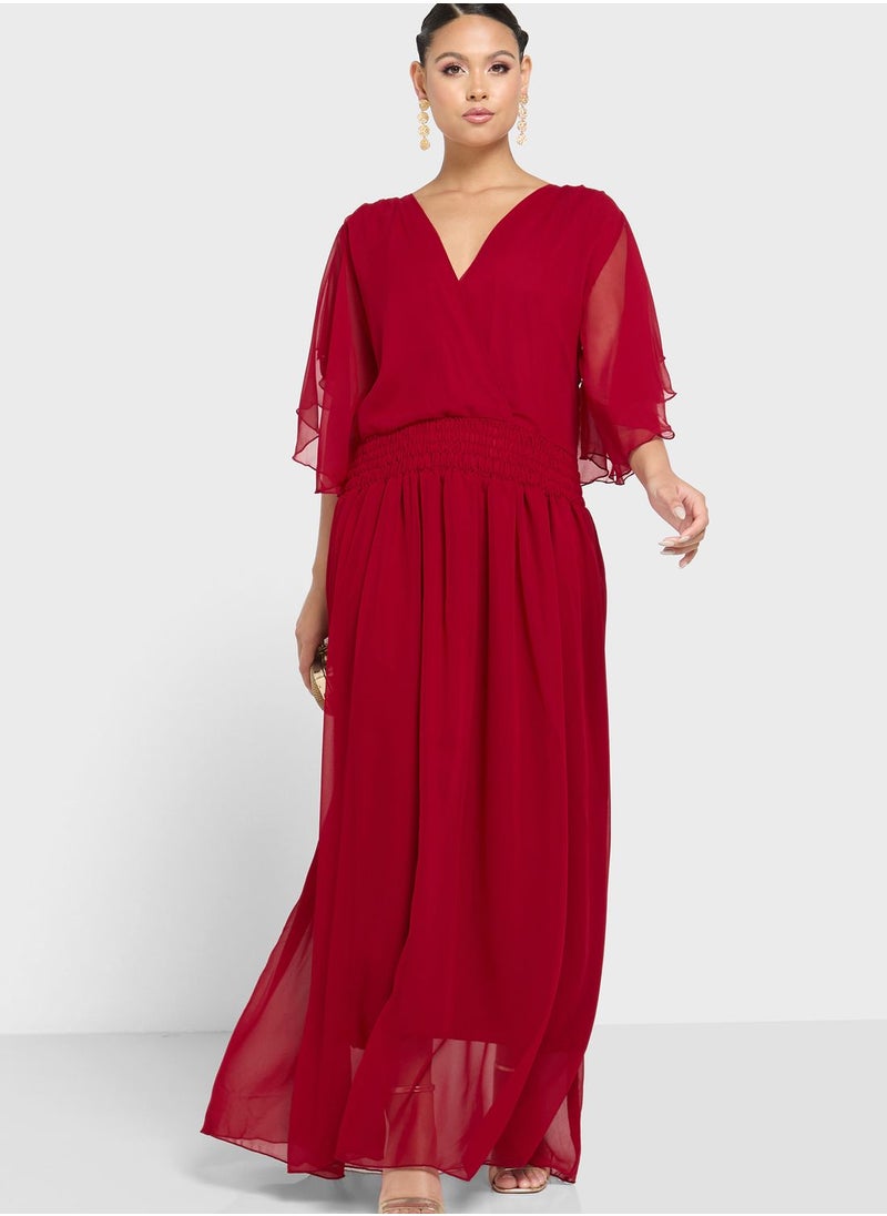 hayas closet Rushed Waist Mesh Dress  - Image 1