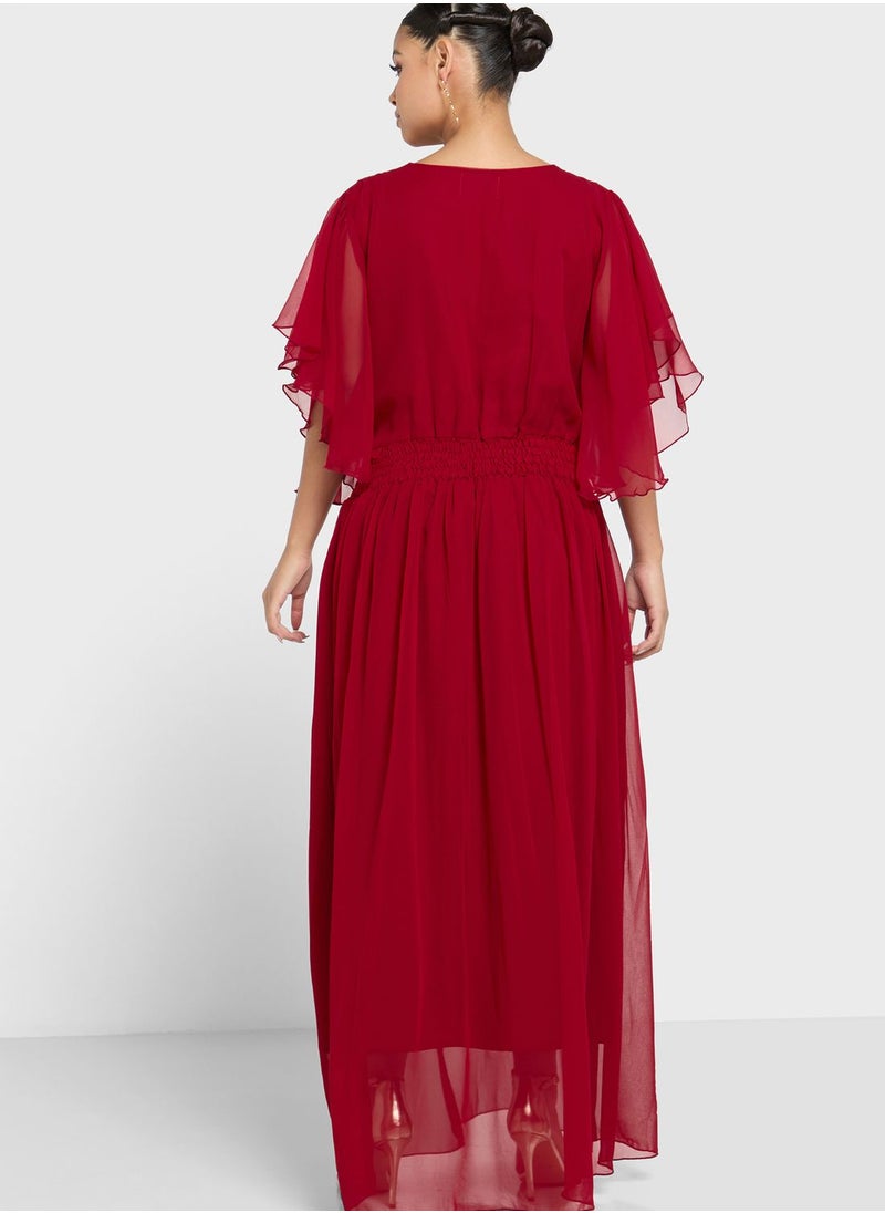 hayas closet Rushed Waist Mesh Dress  - Image 2
