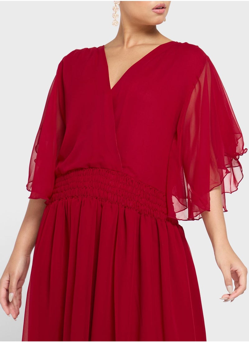 hayas closet Rushed Waist Mesh Dress  - Image 3