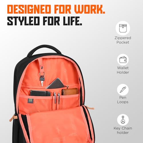 Skybags Zinex 01 30L Laptop Backpack (Black) - Image 4