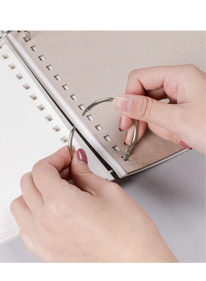 Captaintech Loose-Leaf Binder Ring, 2-Inch Index Card Metal Ring Book Ring Flash Card Ring Clip Ring Key Ring Openable Large Round Ring Metal Ring Hanging Ring (20 Pcs) - Image 3
