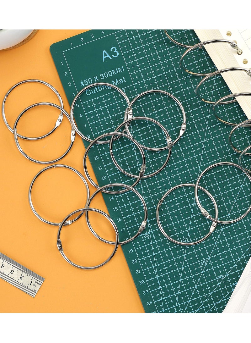 Captaintech Loose-Leaf Binder Ring, 2-Inch Index Card Metal Ring Book Ring Flash Card Ring Clip Ring Key Ring Openable Large Round Ring Metal Ring Hanging Ring (20 Pcs) - Image 4
