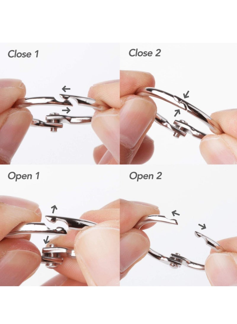 Captaintech Loose-Leaf Binder Ring, 2-Inch Index Card Metal Ring Book Ring Flash Card Ring Clip Ring Key Ring Openable Large Round Ring Metal Ring Hanging Ring (20 Pcs) - Image 5