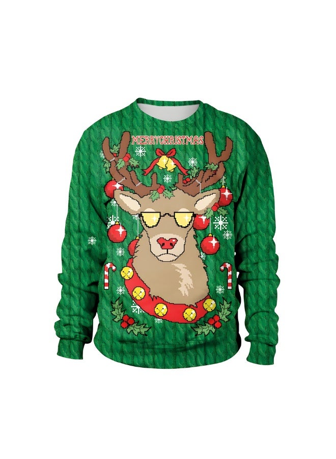 إسكدنيا جنس واحد عيد الميلاد القفز سترة مطبوعة سترة سترة الخريف الشتاء قمم الملابس - Image 1