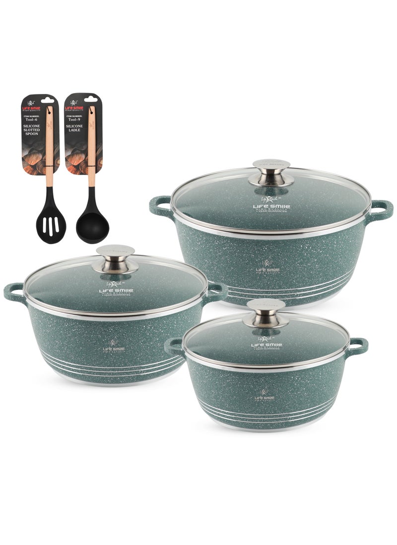 Cookware Set 8 pieces - Pots set Induction Bottom, Granite Non Stick Coating 100% PFOA FREE, Die Cast Cooking Set include Casseroles And Kitchen Utensils - pzsku/Z9019E73A958F168E6D6AZ/45/_/1739789146/35aed0e0-6394-4b35-9b85-2ec80db31bc7