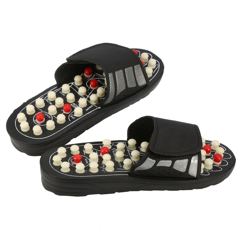 Massage Slippers Eva Wood Blend Silicone Massage Column - Hook And Loop Adjustable Design Foot Massager for Home Relaxation Tired Feet Men And Women - Image 3