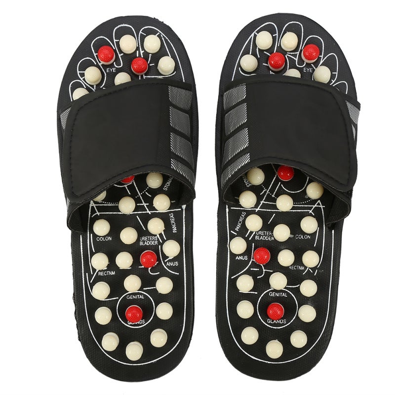 Massage Slippers Eva Wood Blend Silicone Massage Column - Hook And Loop Adjustable Design Foot Massager for Home Relaxation Tired Feet Men And Women - Image 2
