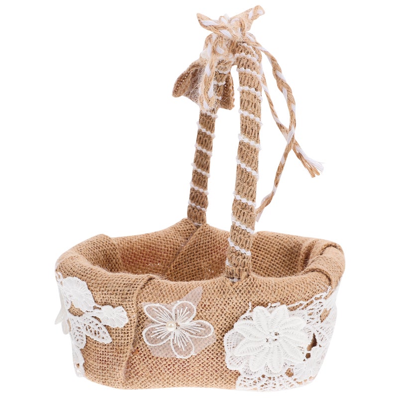 1 Pc Decorative Fruit Holder Portable Tote Basket Elegant Wedding Flower Basket - Image 3
