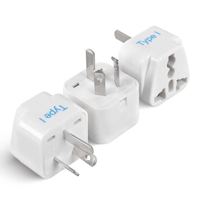 Mooka India to Australia Converter Plug Universal Socket Adapter Type-I (Pack of 3) for China, New Zealand, Argentina, Cross 3Pin Plug Universal Input (Pack of 3-3Pin Australia Adapter) - Image 1