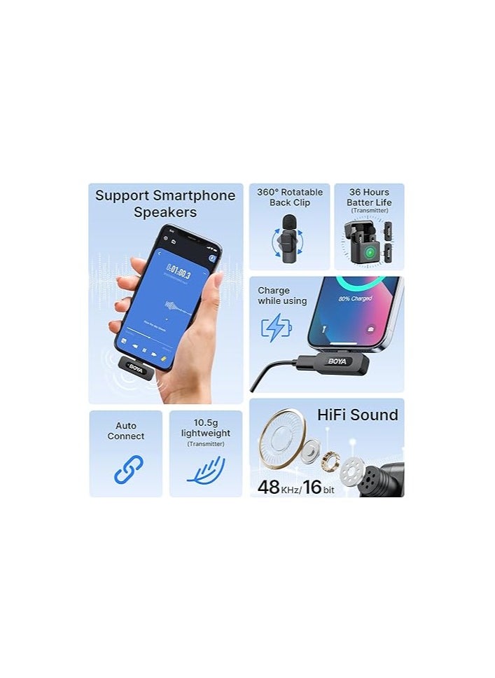 BOYA - BY-V30  Dual-Channel 2.4G Wireless mic Kit For TYPE-C + Charhing Case - Image 1