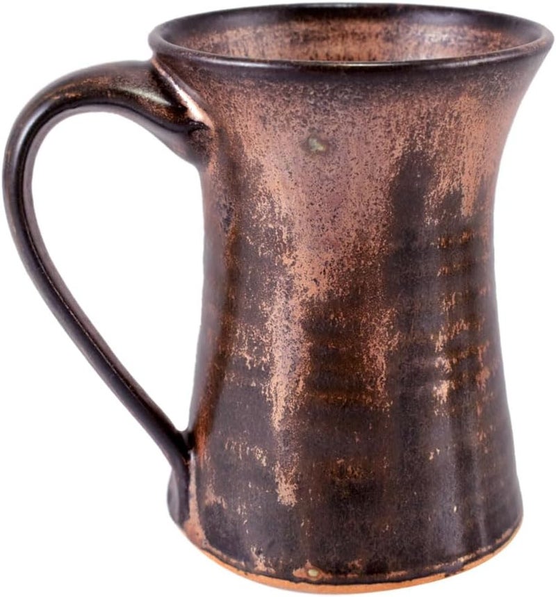 Modern Artisans Stoneware 16oz Coffee Mug with Rustic Antique Copper Glaze American Handmade Pottery - Image 1