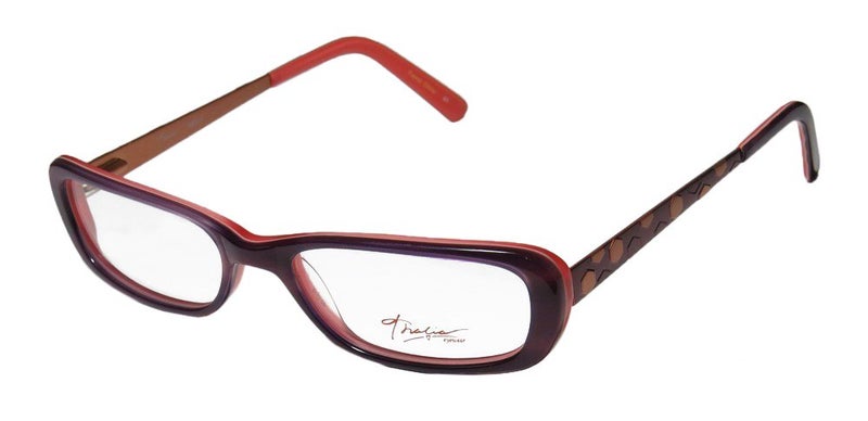 THALIA SODI Thalia Abeja For Ladies/Women Designer Full-Rim Shape Flexible Hinges Spectacular Vision Care Genuine Eyeglasses/Glasses (48-16-135, Purple/Coral) - Image 1