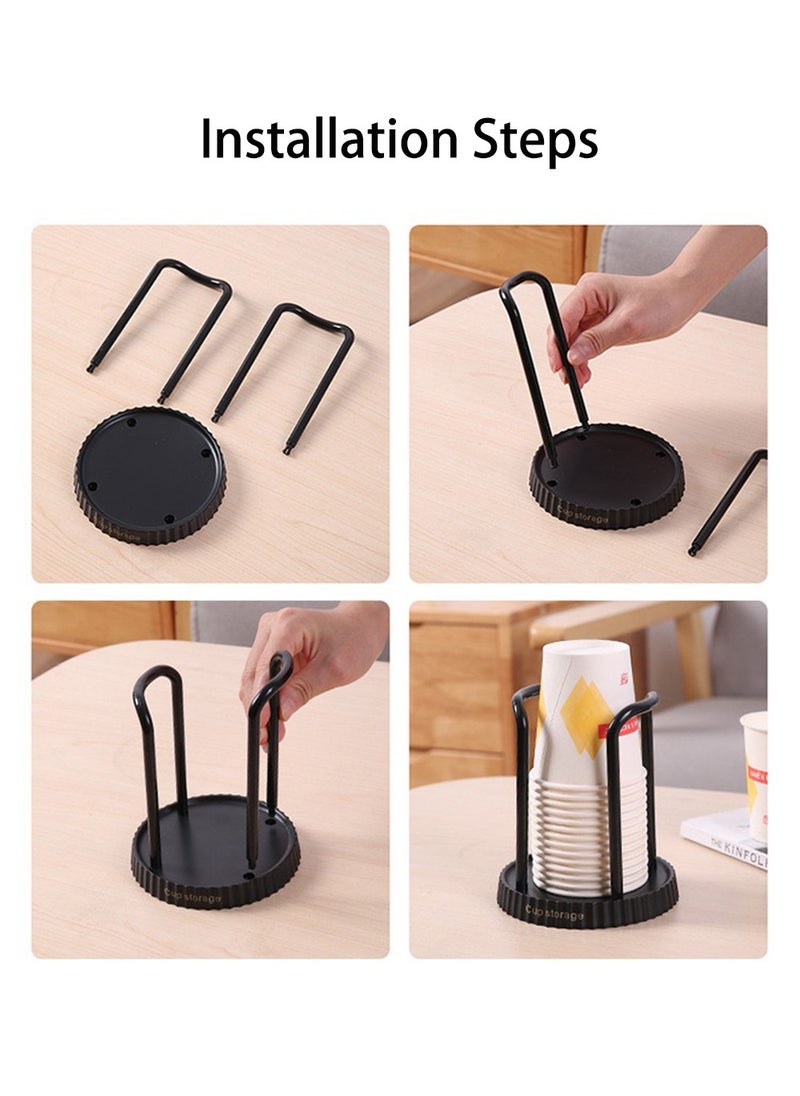 wnnualo Paper Cup Holder, Disposable Cup And Lid Holder Organizer, Coffee Cup Dispenser For Counter, Organizer Station for Coffee Milk Tea Shop Restaurant Office Bathroom  - Image 4