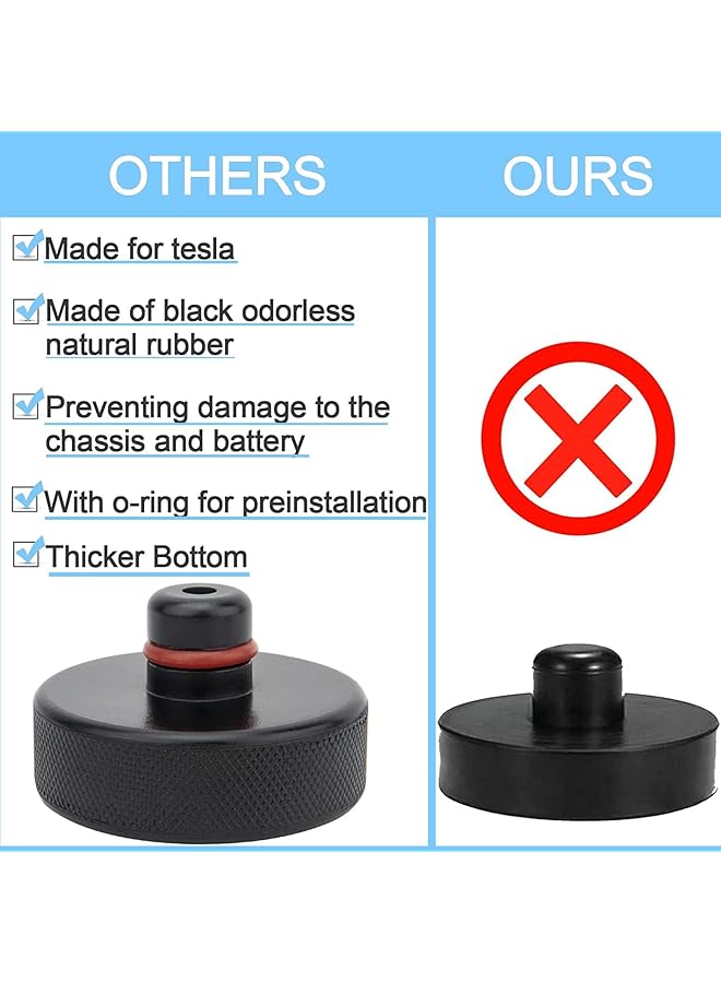 أكس سبرينج وسادات رفع السيارة X Spring Jack Pad Puck، 4 قطع وسادات حامل سيارة متينة متوافقة مع طراز Tesla 3/Y، محولات وسادات رفع متينة وقوية مع سهولة التركيب والاستخدام، مثالية لصيانة السيارة والإصلاح - Image 2