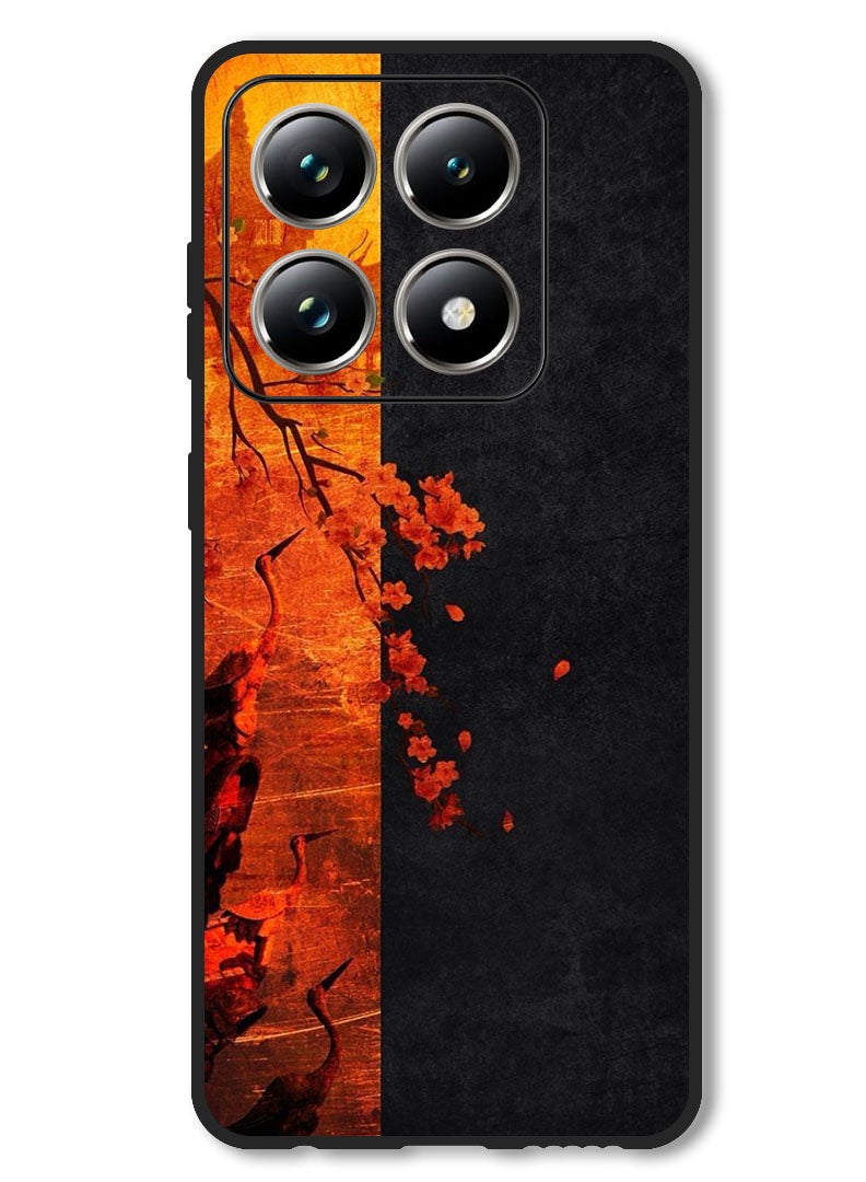 Theodor Case Compatible with Xiaomi 14T Pro Protection Shockproof Bumper Cover Flower Abstract 4 - Image 1