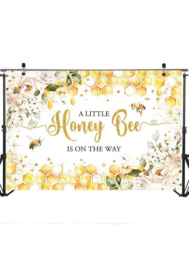 Mocsicka Bee Baby Shower Backdrop 7x5ft - Honey Bee Party Decorations Background With Sweet Honeycomb Bumblebee Decor - Cake Table Photoshoot Studio Props  - Image 4