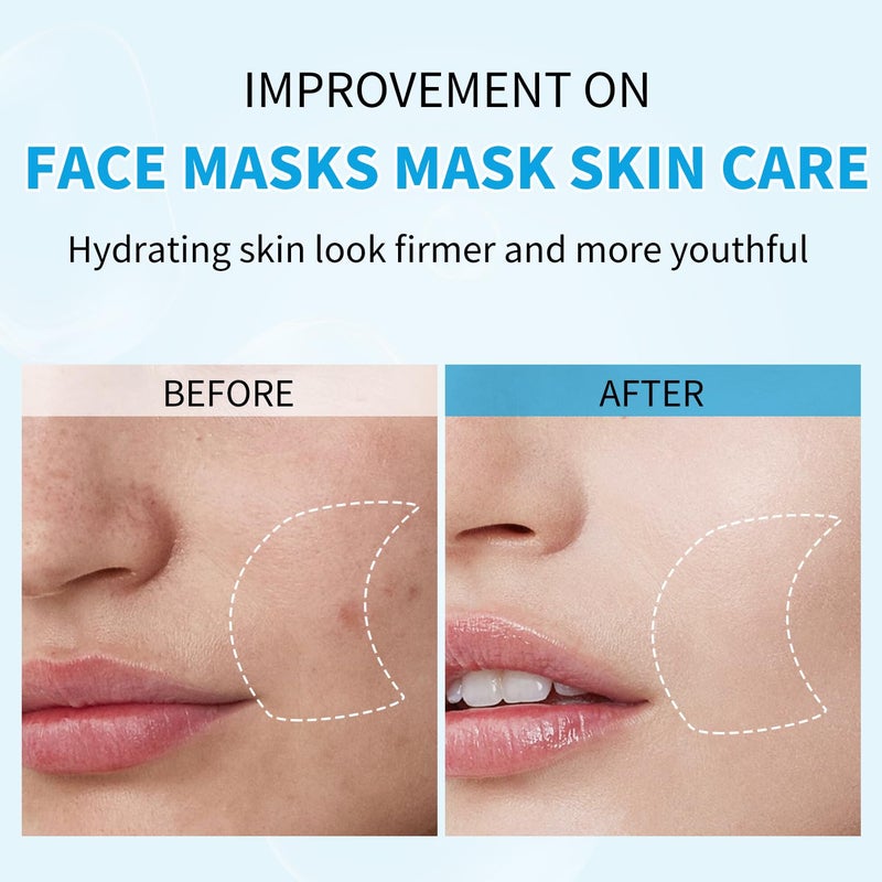 IREV Hyaluronic Acid Face Mask, Face Masks Skincare, Hydrating Mask For Face,Deep Moisturizing Face Sheet Mask, Facial Mask For All Skintypes, After Sun Face Mask, Hydrating Face Masks, Pack Of 10 - Image 4