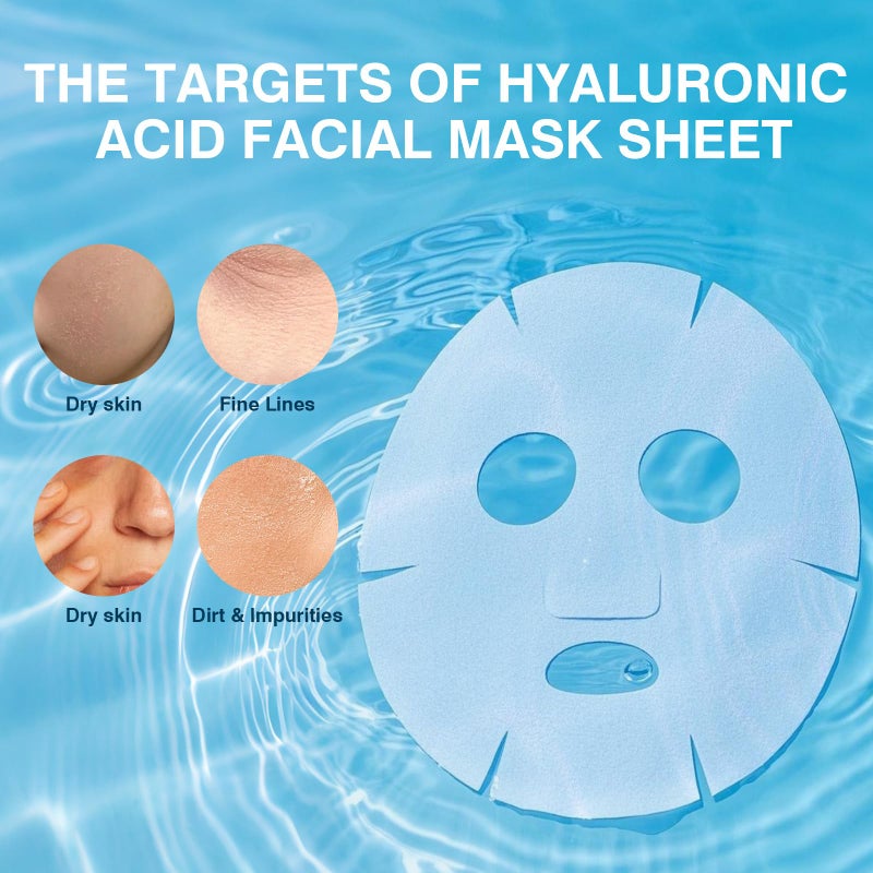 IREV Hyaluronic Acid Face Mask, Face Masks Skincare, Hydrating Mask For Face,Deep Moisturizing Face Sheet Mask, Facial Mask For All Skintypes, After Sun Face Mask, Hydrating Face Masks, Pack Of 10 - Image 3