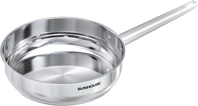 Sunhouse 8 Inch Tri-Ply Stainless Steel Frying Pan, Whole-Clad No Coatings Skillet with Stay-cool Handle for Cooking, Durable & Oven Safe to 500Â°F, Dishwasher Safe, Compatible with All Cooktops - Image 1
