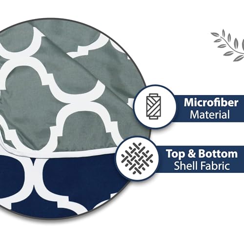 Divine Casa 120 GSM Microfiber Single Dohar | Soft & Lightweight Throw Blanket | Cozy & Breathable | All-Season Comfort | 210 x 140 CM | Moroccan Pattern | Deep Blue - Image 4