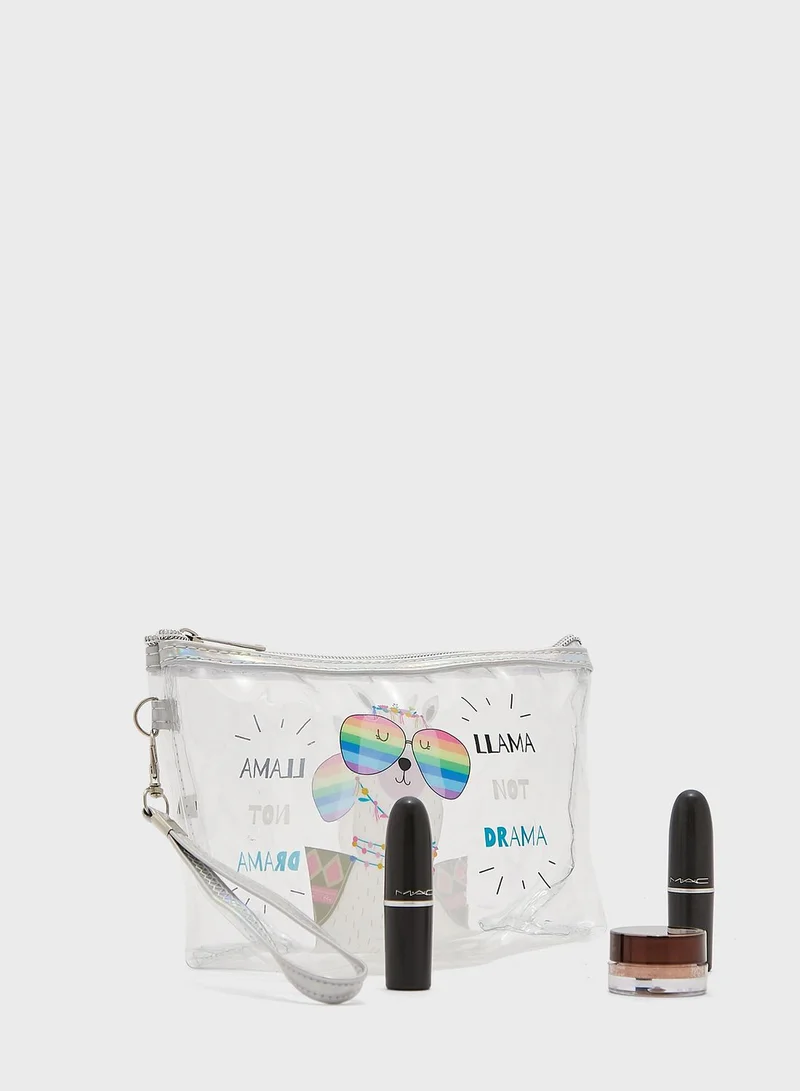 Ginger Llama Not Drama Clear Cosmetics Bag