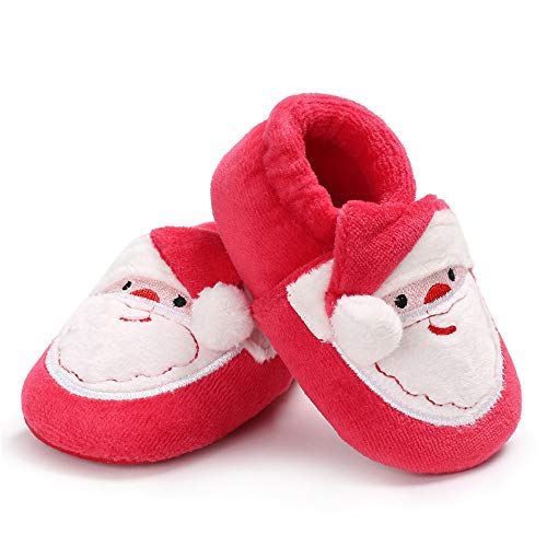 HsdsBebe Baby Boys Girls Christmas Red Shoes Cotton Infant Soft Sole Anti-Slip Christmas Slippers Moccasins Toddler Stay on House Crib Shoes - Image 4