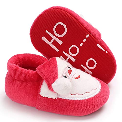 HsdsBebe Baby Boys Girls Christmas Red Shoes Cotton Infant Soft Sole Anti-Slip Christmas Slippers Moccasins Toddler Stay on House Crib Shoes - Image 5