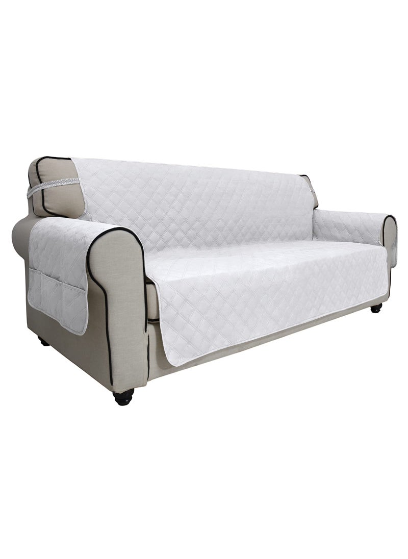 Easy-Going EasyGoing Sofa Slipcover Waterproof Couch Cover for 3 Cushion Couch Sofa Cover Furniture Protector Cover Pets Covers Washable NonSlip Fabric Pets Kids Children Dog Cat Sofa White 