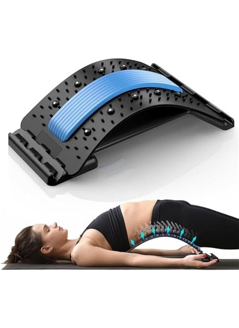 Back Stretcher for Low Back Pain Relief, Multi-Level Back Cracker with Magnet, Upper & Lower Back Pain Relief Device for Herniated Disc, Sciatica, Scoliosis