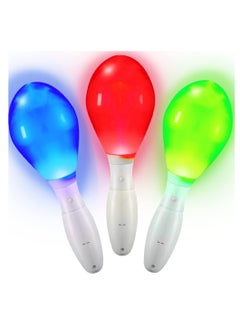 Excefore Light up Maracas Toys, Flashing LED Music Hand Shakers, Noisemaker Toys, Random Cheering Plastic Led Sand Musical Color Egg Props Kids Rattle Toy, Party Color Musical Light Hammer 3PCS  - Image 1
