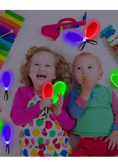 Excefore Light up Maracas Toys, Flashing LED Music Hand Shakers, Noisemaker Toys, Random Cheering Plastic Led Sand Musical Color Egg Props Kids Rattle Toy, Party Color Musical Light Hammer 3PCS  - Image 2