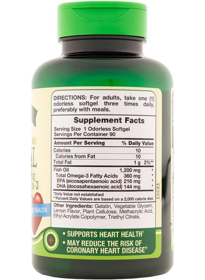 نايتشورز تروث كبسولات زيت السمك Nature's Truth 1200 مجم، 90 كبسولة - Image 2