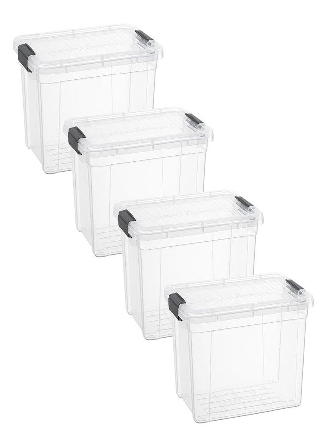 Superio Clear Storage Bins with Lids, Stackable Deep Storage Boxes with Latches and Handles, Extra Small, 4 Pack, Deep Containers for Home, Garage, and Kitchen - Image 2